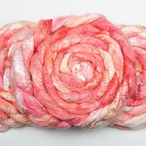 Hand Painted Top / Roving | Bamboo | Shrimp Scampi