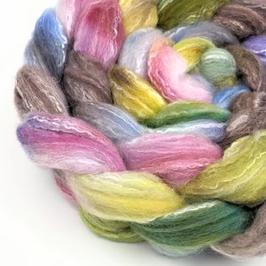 Hand Painted Top / Roving | Polwarth / Bamboo / Nylon | Carousel