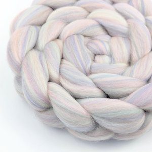 Merino Roving - Combed Top - Spinning Fiber - Custom Blended - Marshmallow Fluff