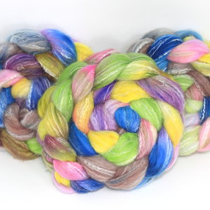 Hand Painted Top / Roving | Polwarth / Bamboo / Nylon | Rapunzel