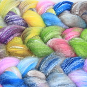 Hand Painted Top / Roving | Polwarth / Bamboo / Nylon | Rapunzel