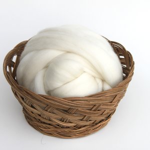 Superfine Merino - Undyed Top - Natural Roving - Spinning Fiber