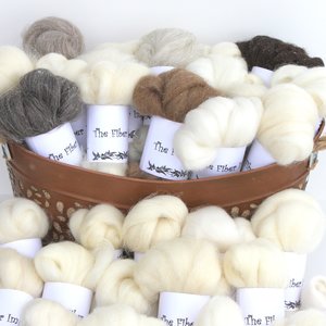 35 Breed Wool Fiber Sampler - Spinners Bundle - Needle Felting Kit