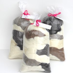 Mixed Fibers Grab Bag - Needle Felting Mix - Spinning Kit - Combed Top - Roving