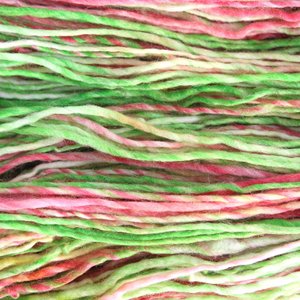 Handspun Yarn | Single Ply | Superwash BFL | Watermelon Ice