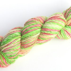 Handspun Yarn | Single Ply | Superwash BFL | Watermelon Ice