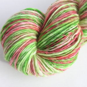 Handspun Yarn | Single Ply | Superwash BFL | Watermelon Ice