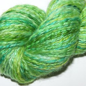 Handspun Twist Yarns | 2-Ply | Merino / Silk | Lime Slushie