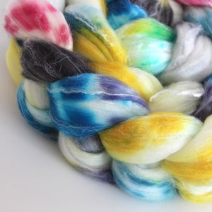 Hand Painted Top / Roving | SW Merino / Bamboo / Nylon | Monkeyin' Around