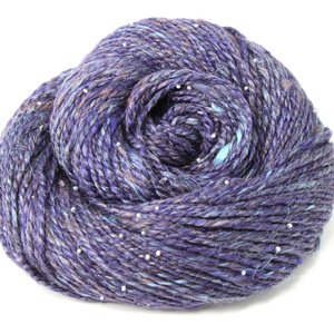 Handspun Beaded Yarn | Merino / Muga Silk / Flax | Galaxy