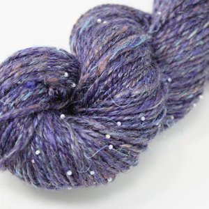 Handspun Beaded Yarn | Merino / Muga Silk / Flax | Galaxy