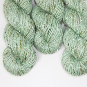 Handspun Beaded Yarn | Merino / Silk / Tweed | Pistachio Ice