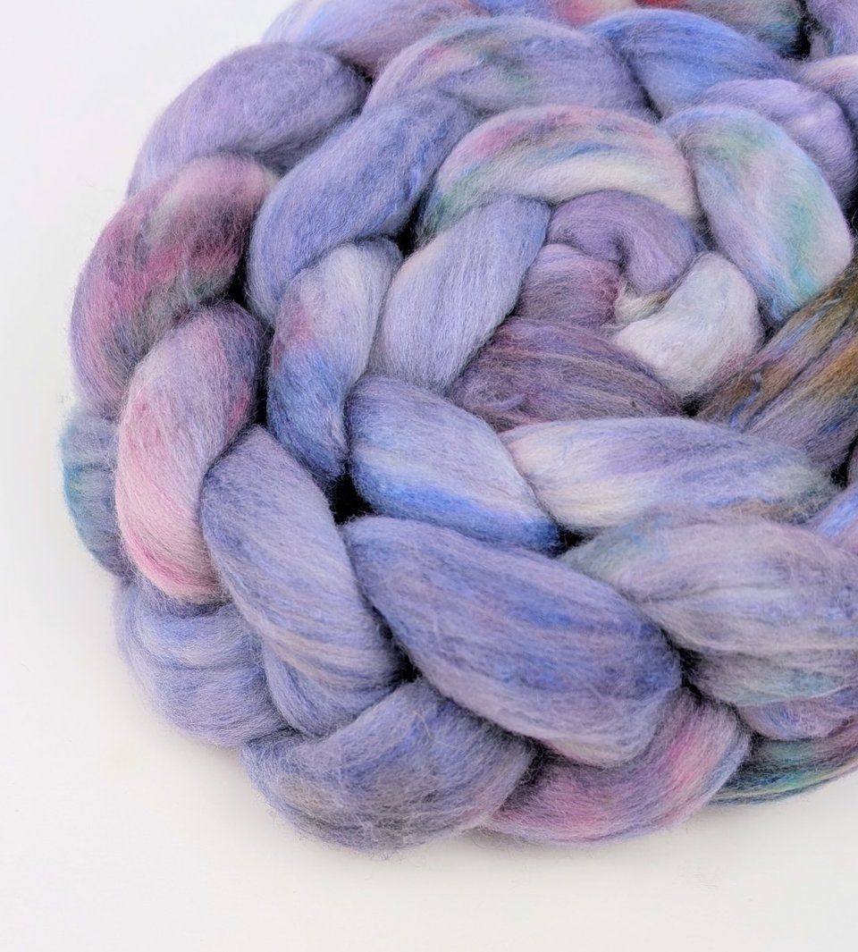 Hand Painted Top / Roving | Merino / Cashmere / Silk | Enchanted