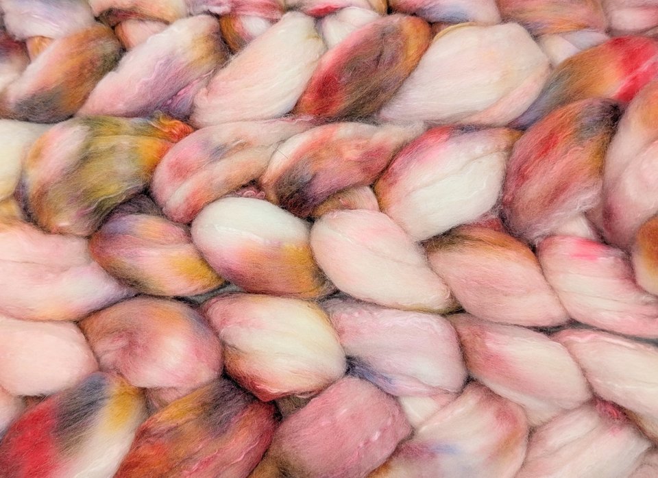 Hand Painted Top / Roving | Merino / Cashmere / Silk | Marrakesh