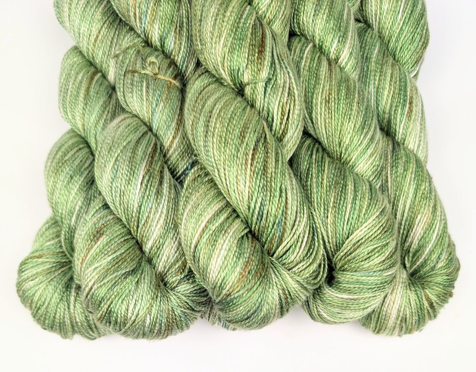 Hand Dyed. Hand Painted Yarn - Mulberry Silk - Fingering Weight Yarn - Entwined