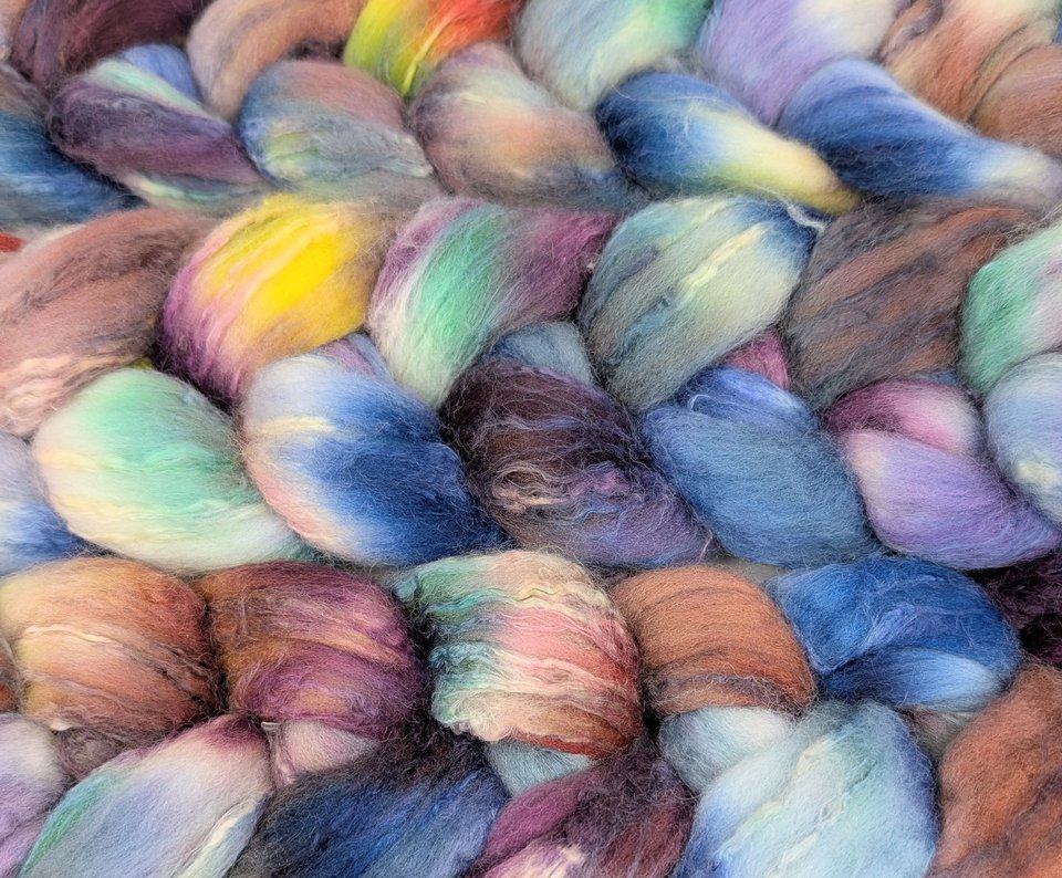 Hand Painted Top / Roving | Merino / Soy | Into The Abyss