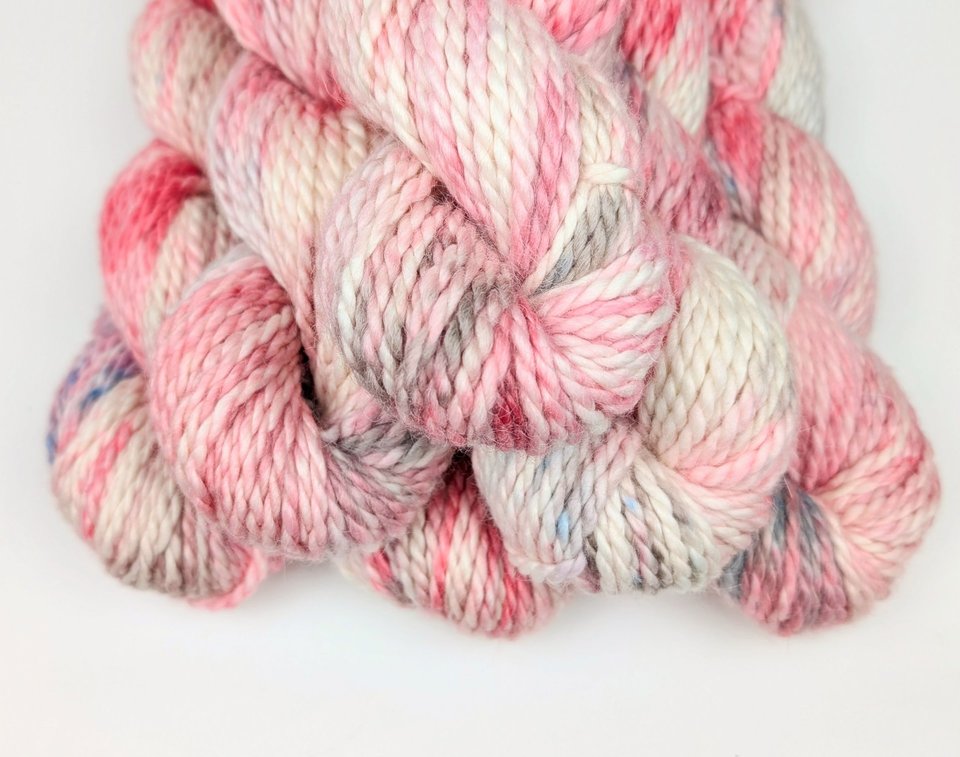 Hand Dyed. Hand Painted Yarn - Baby Alpaca / Merino - Cotton Candy 