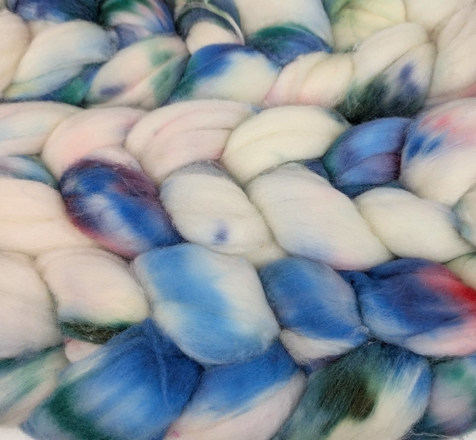 Hand Painted Top / Roving | Superwash 18.5 Micron Merino | Breath Of Fresh Air