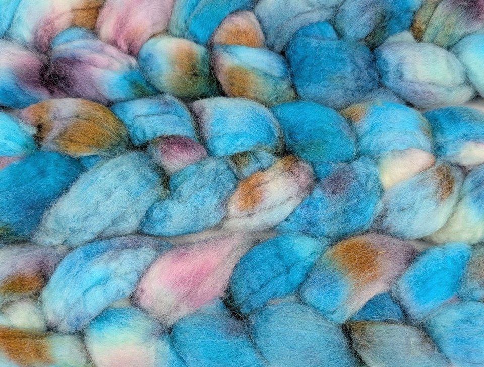 Hand Painted Top / Roving | BFL | Mermaid's Cove
