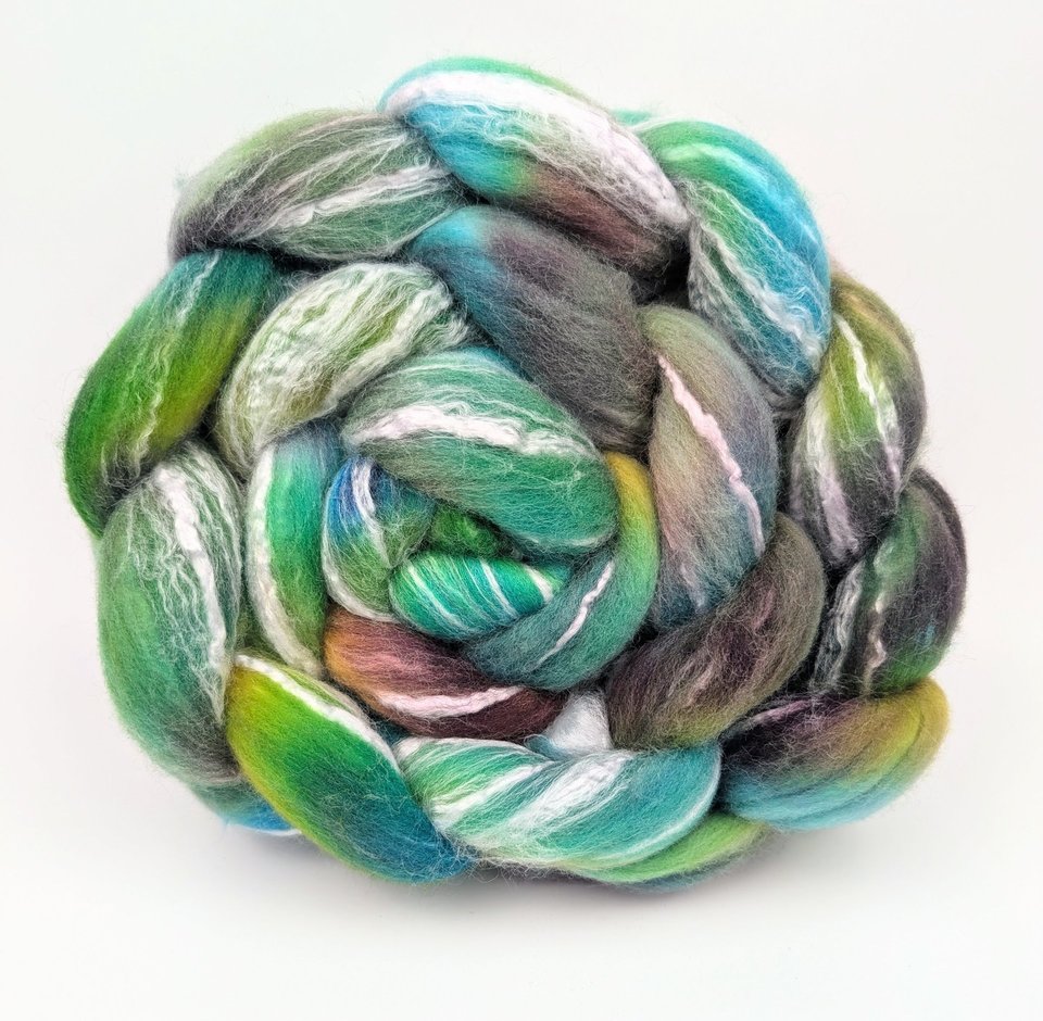 Hand Painted Top / Roving | Advent Day 17 | Merino / Tencel | In The Jungle