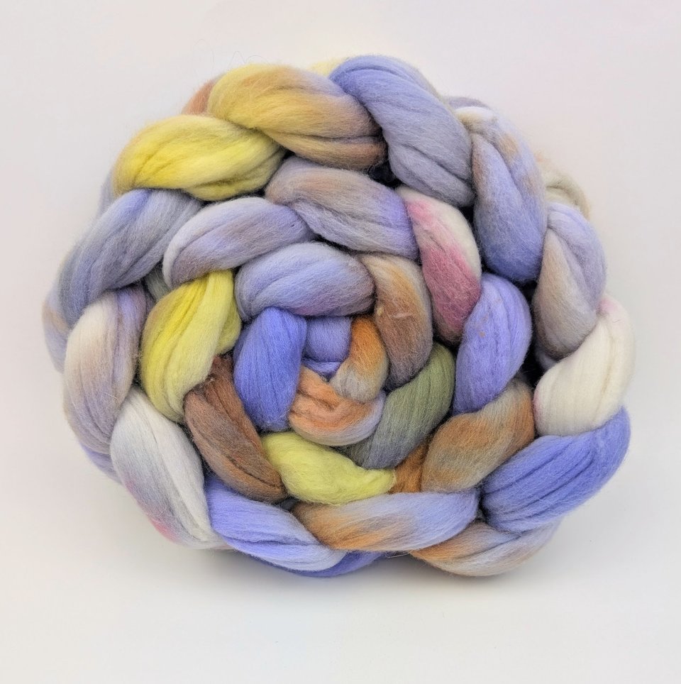 Hand Painted Top / Roving | Advent Day 1 | Rambouillet | Beachcomber