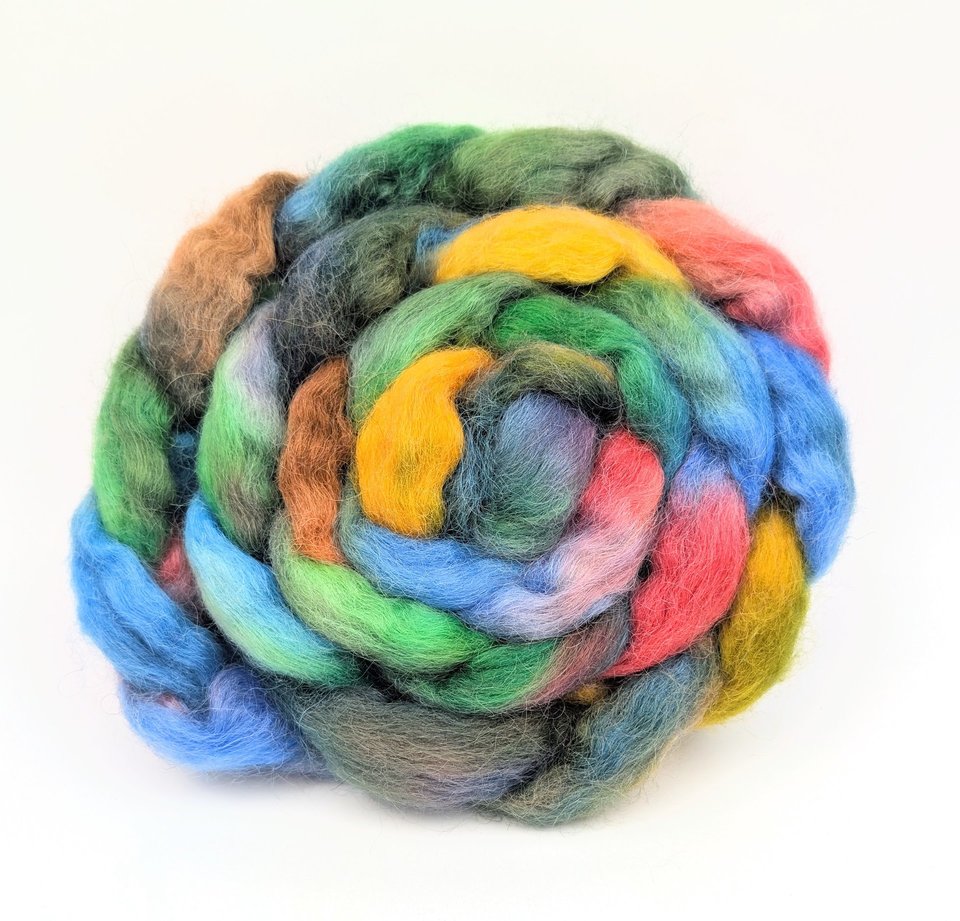 Hand Painted Top / Roving | Advent Day 19 | Teeswater | Angry Birds