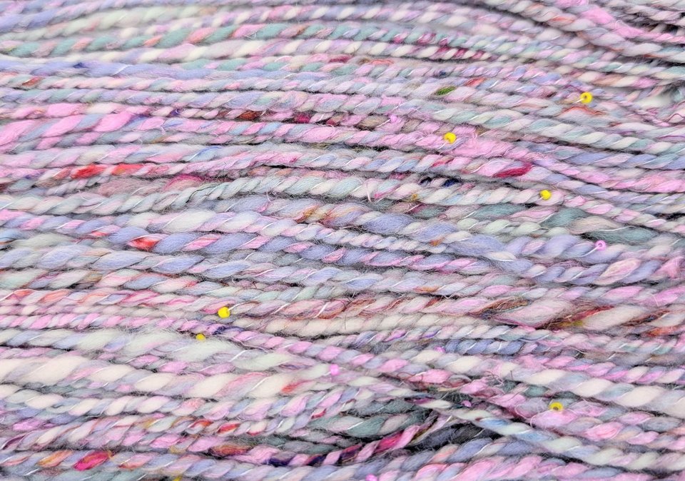 Handspun Beaded Yarn | Mixed Fibers