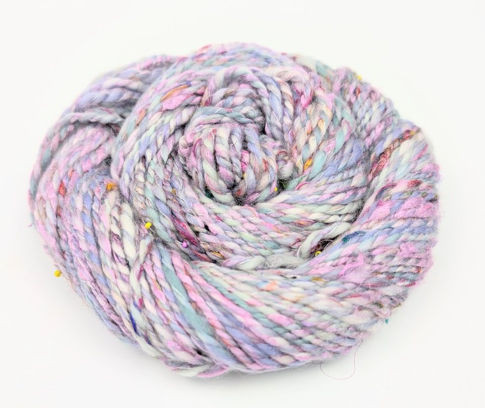 Handspun Beaded Yarn | Mixed Fibers