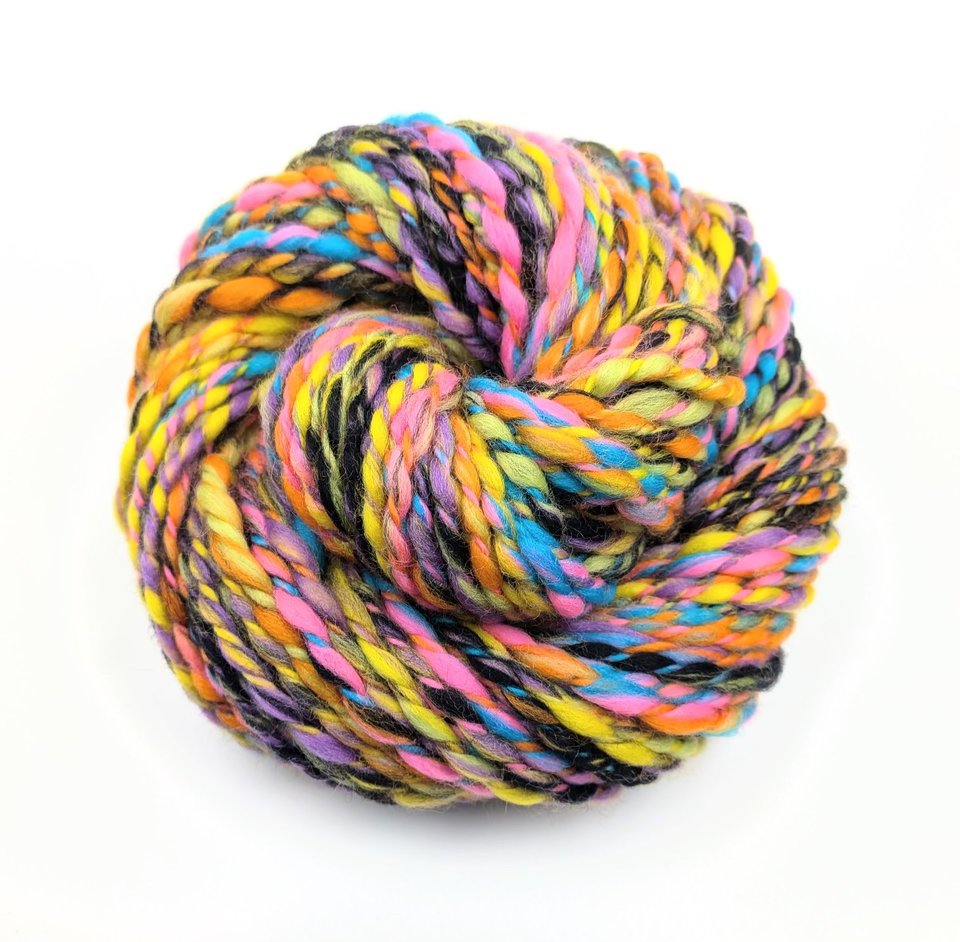 Handspun Thick and Thin Yarn | Merino | Rock out