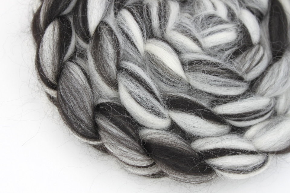 Blended Baby Alpaca - Undyed Combed Top - Natural Roving - Spinning Fiber