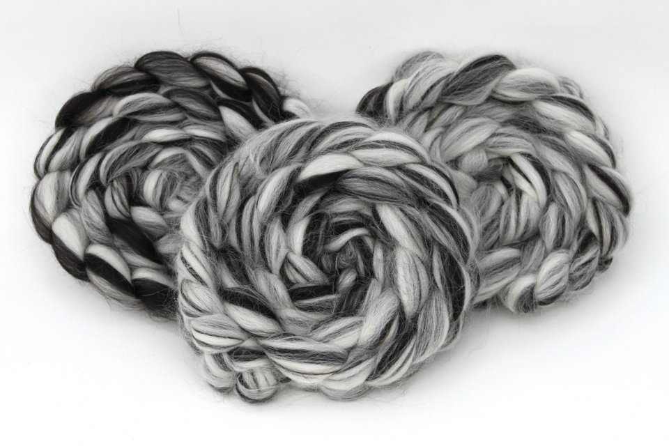 Blended Baby Alpaca - Undyed Combed Top - Natural Roving - Spinning Fiber