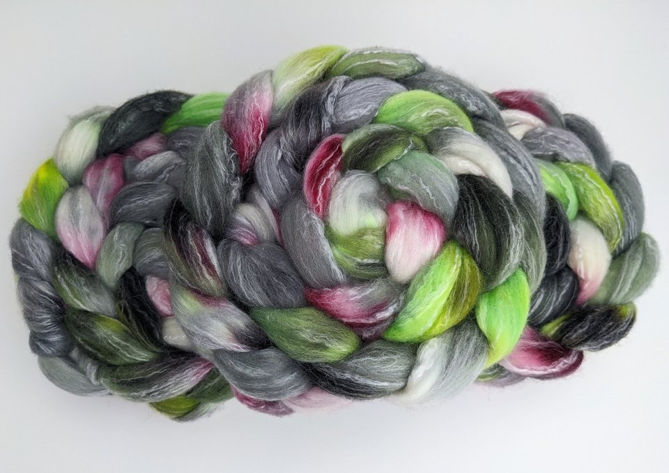 Hand Painted Top / Roving | Polwarth / Bamboo / Nylon | Ghostbusters