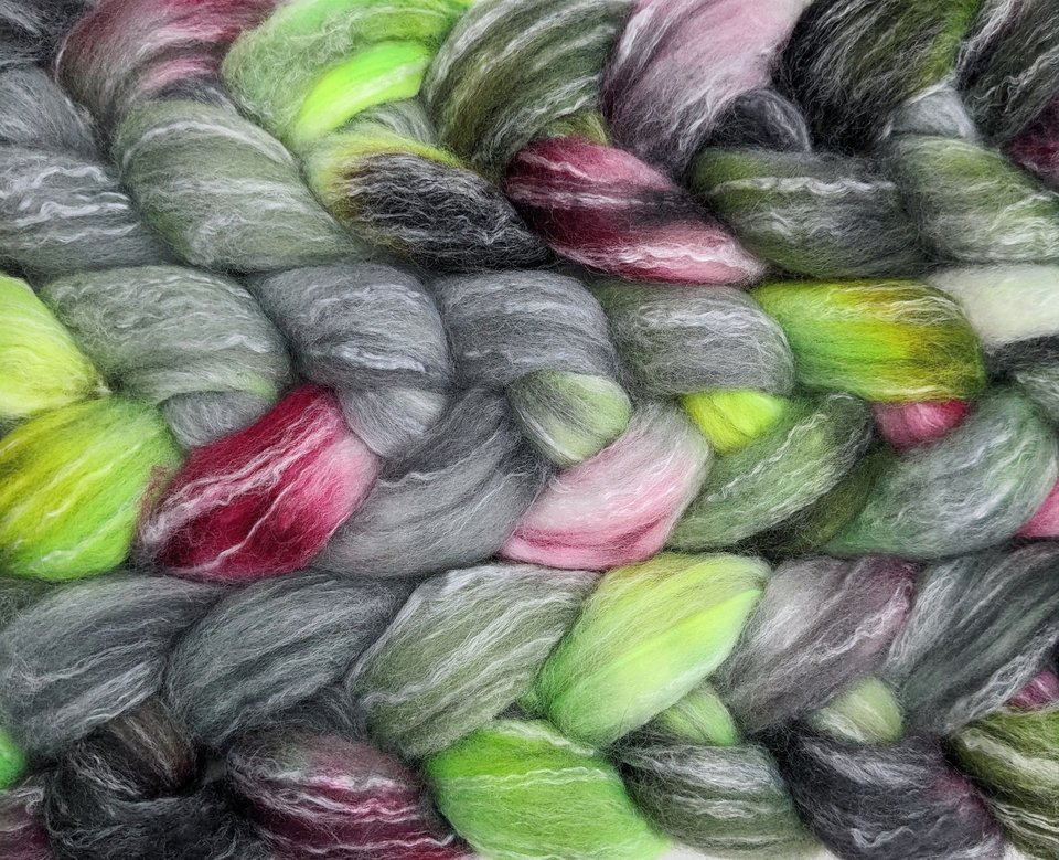 Hand Painted Top / Roving | Polwarth / Bamboo / Nylon | Ghostbusters