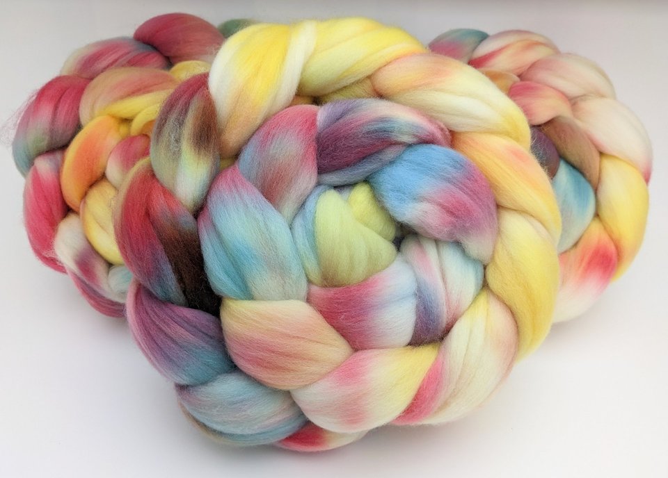 Hand Painted Merino Roving - Combed Top - Spinning Fiber - Luau