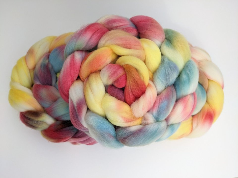 Hand Painted Merino Roving - Combed Top - Spinning Fiber - Luau