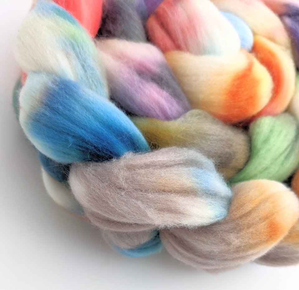 Hand Painted Top / Roving | Rambouillet | Surf's Up 