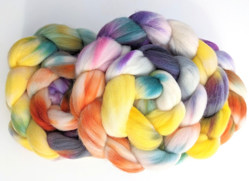 Hand Painted Top / Roving | 18.5 Micron Merino | Pixie Dust