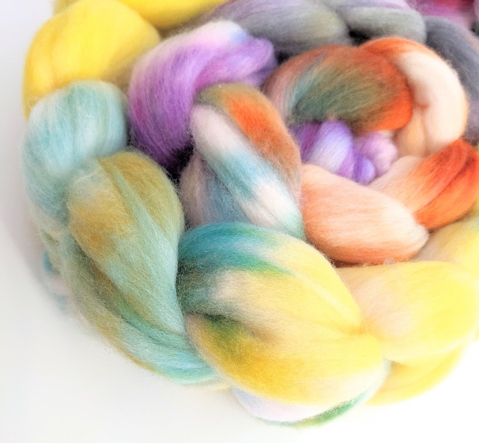 Hand Painted Top / Roving | 18.5 Micron Merino | Pixie Dust