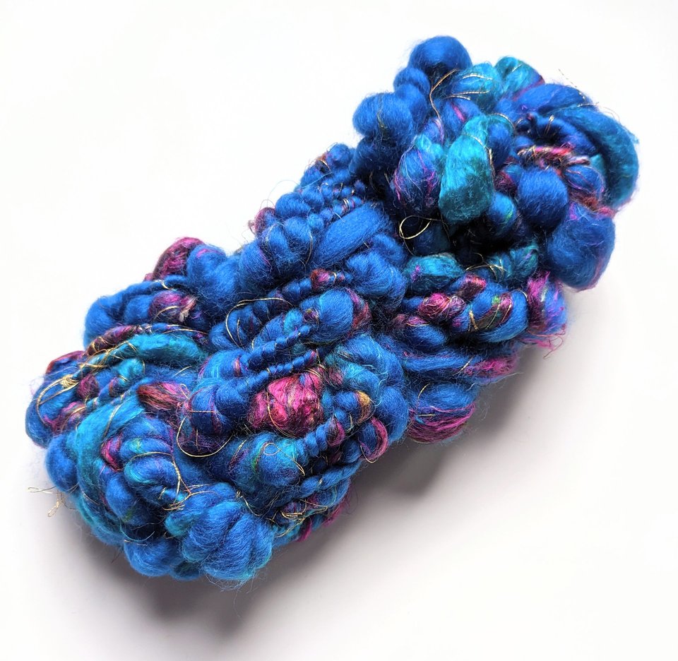 Handspun Art Yarn | Merino / Silk / Sari Silk | Coil Yarn