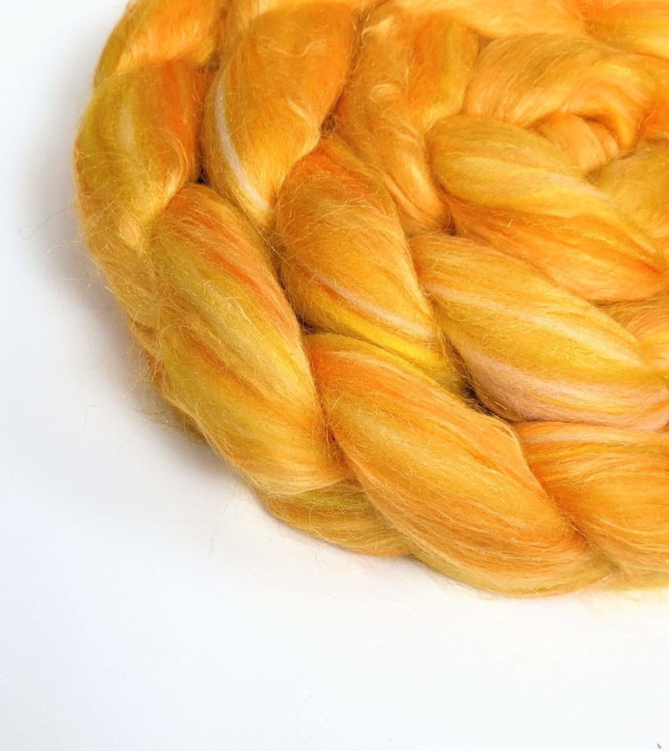 Merino Roving / Combed Top - Spinning Fiber - Custom Blended - Gold Rush