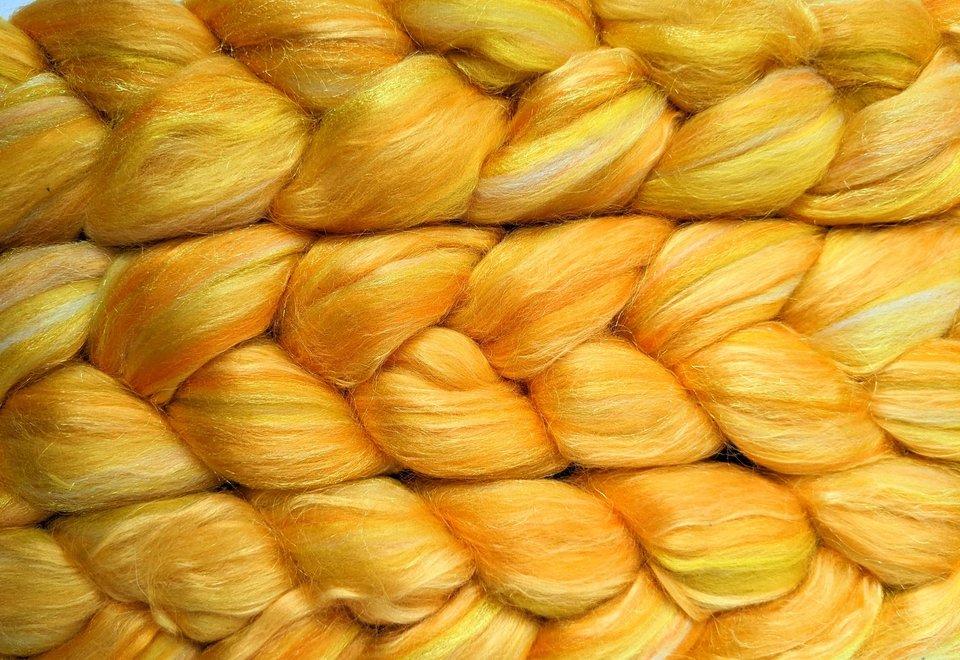 Merino Roving / Combed Top - Spinning Fiber - Custom Blended - Gold Rush