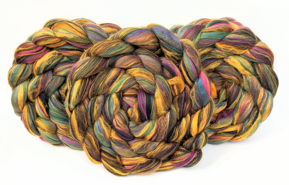 Merino Roving - Combed Top - Spinning Fiber - Custom Blended - Hocus Pocus