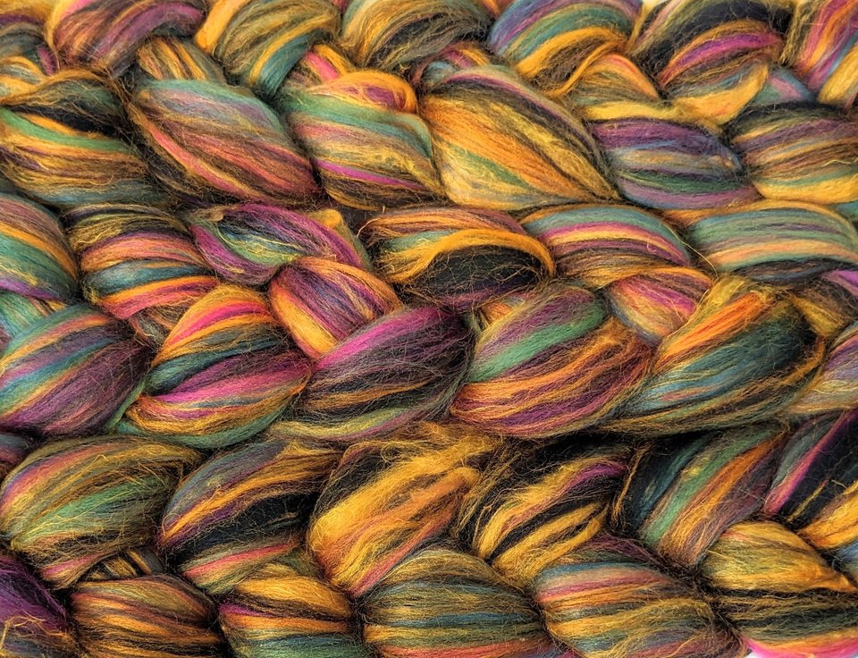 Merino Roving - Combed Top - Spinning Fiber - Custom Blended - Hocus Pocus