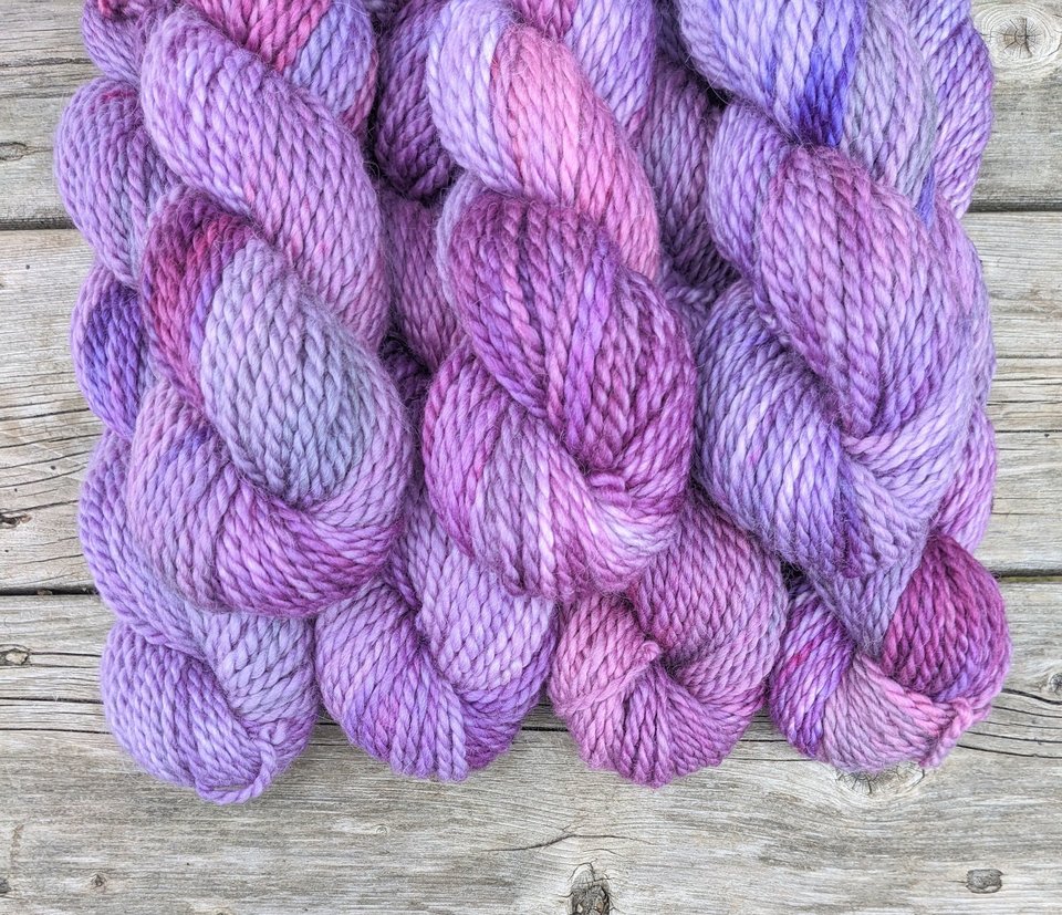 Hand Dyed. Hand Painted Yarn - Baby Alpaca / Merino - Lavender Fields