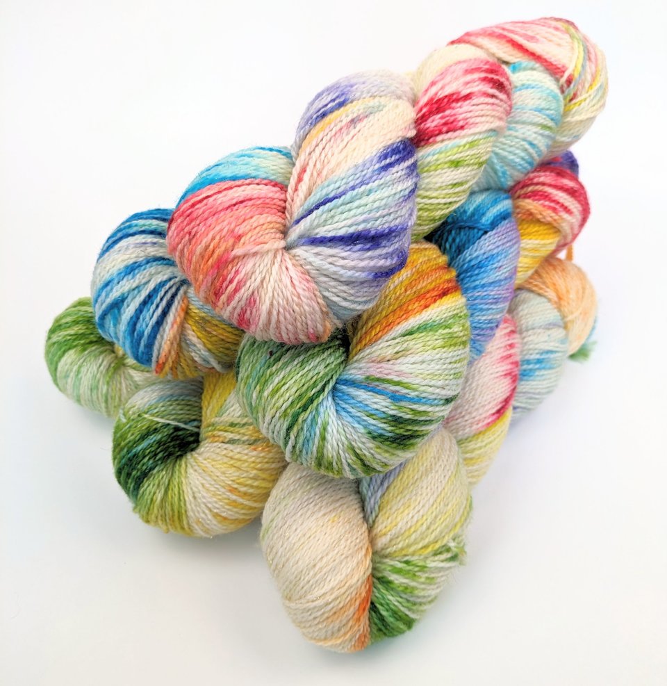 Hand Dyed / Painted Yarn | Fingering Weight | Merino / Nylon / Stellina | Jolly Rancher