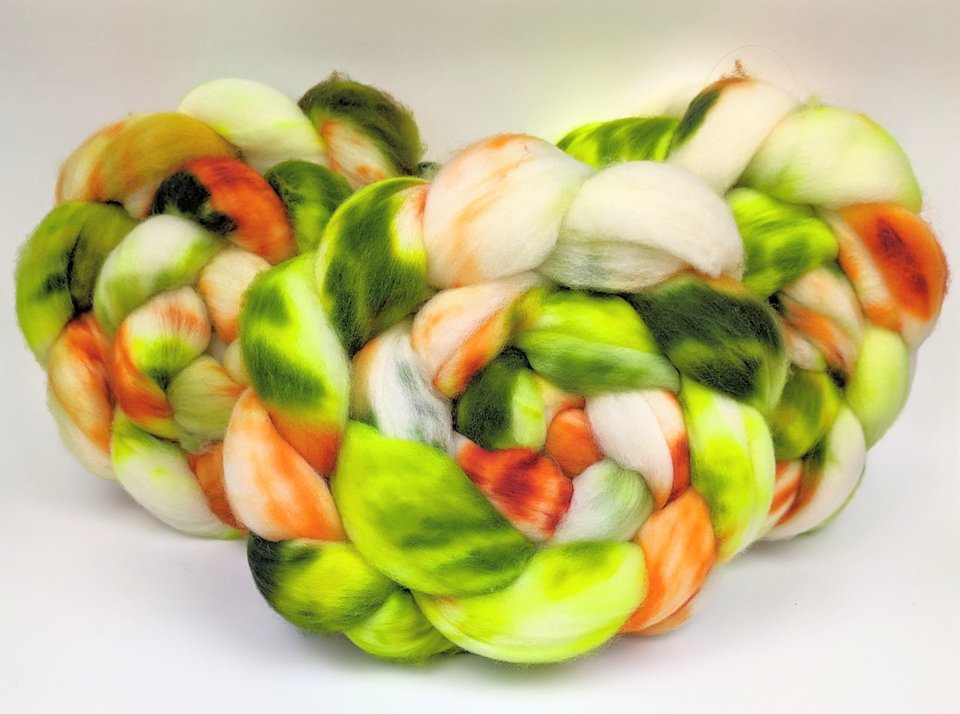 Hand Painted Top / Roving | Superwash 18.5 Micron Merino | Tarzan