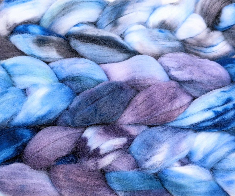 Hand Painted Top / Roving | Faux Cashmere | Mystic