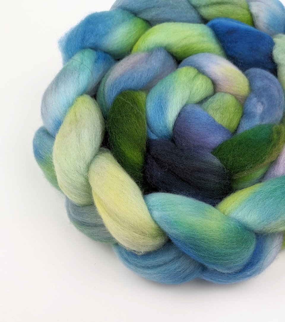 Hand Painted Top / Roving | 20 Micron Merino | Witches Brew