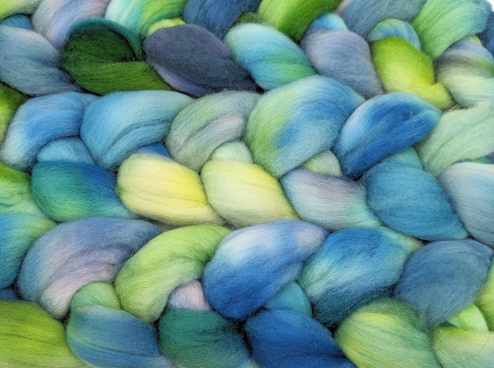 Hand Painted Top / Roving | 20 Micron Merino | Witches Brew
