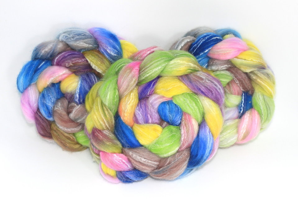 Hand Painted Top / Roving | Polwarth / Bamboo / Nylon | Rapunzel